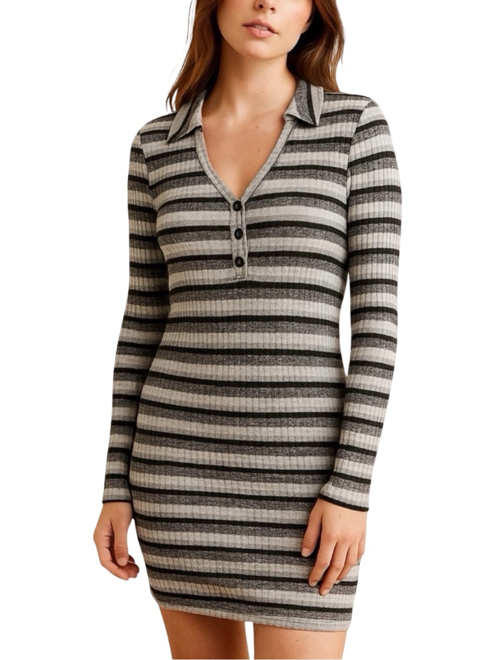 I.N. San Francisco Striped Y2K Bodycon Dress - Size Large